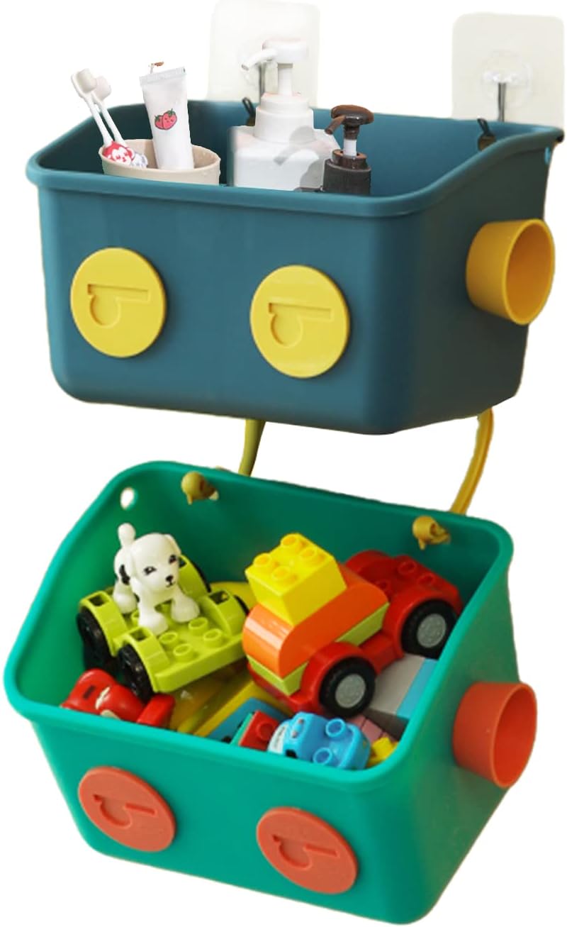 Amazon.com: TWISBAY Bath Toy Storage Organizer Basket - 2-Pack Wall ...