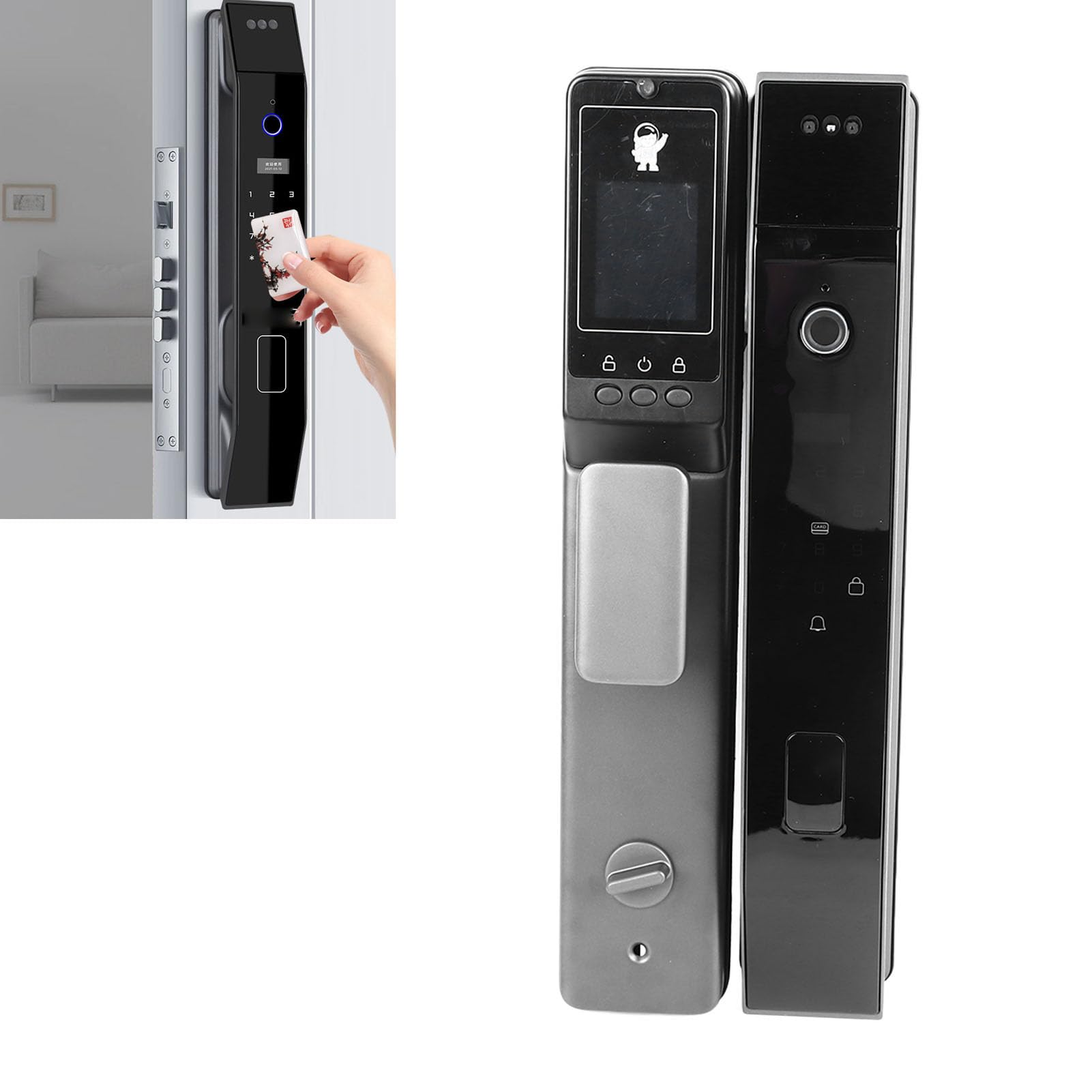 Serrure de porte intelligente sans clé avec identification d'empreintes digitales, reconnaissance faciale 3D, mot de passe, clés, serrure électronique pour la maison, l'appartement, le bureau