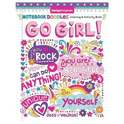 Notebook Doodles Go Girl!: Coloring & Activity Book (Design Originals) 30 Inspiring Designs; Beginner-Friendly Empowering Art Activities for Tweens, on High-Quality Extra-Thick Perforated Paper