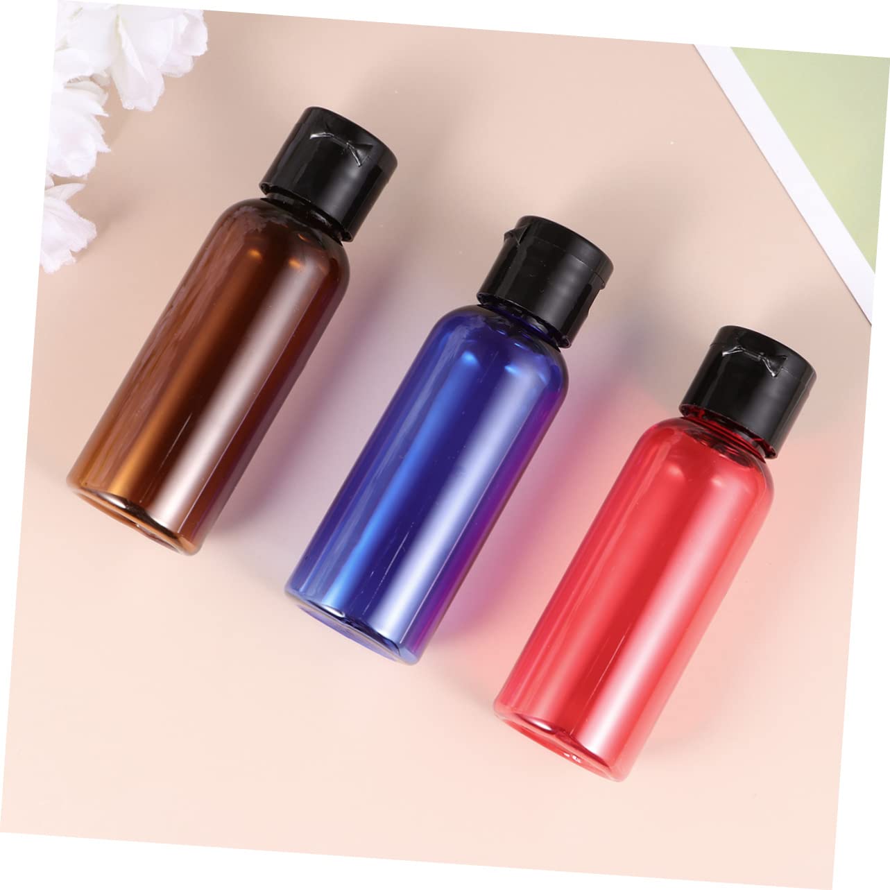 DOITOOL 30pezzi Bottiglie Da Viaggio Ricaricabili Da Contenitori Vuoti Per Gel Sanificante e Lozione Misti Rosso Verde Marrone Blu Trasparente Pratiche e Leggere Per Ogni Occasione