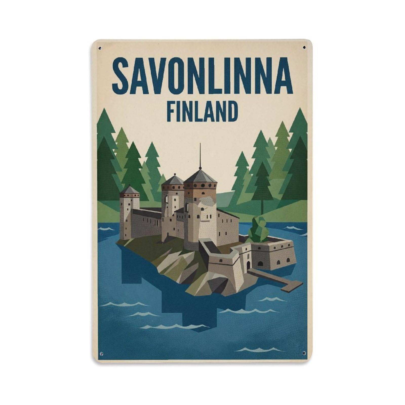 Travel Finland Savonlinna Retro Metal Tin Sign