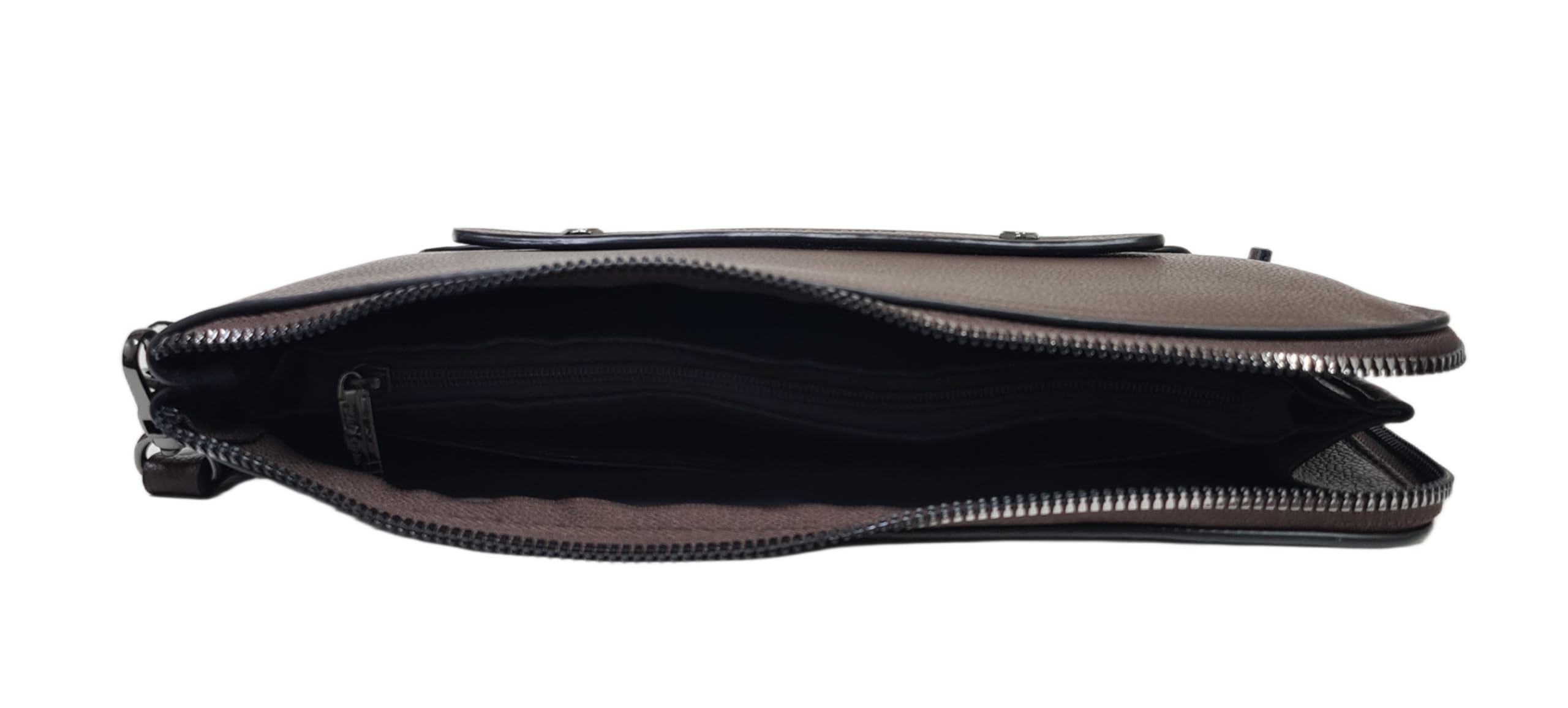 Pierre Cardin Borsello Pochette a Mano in Pelle Sintetica, Nero, Blu e Marrone, con Manico Rimovibile, Dimensioni 25,5x16,5X2 cm ART. 14 Stampa Logo a Fuoco sul Frontale