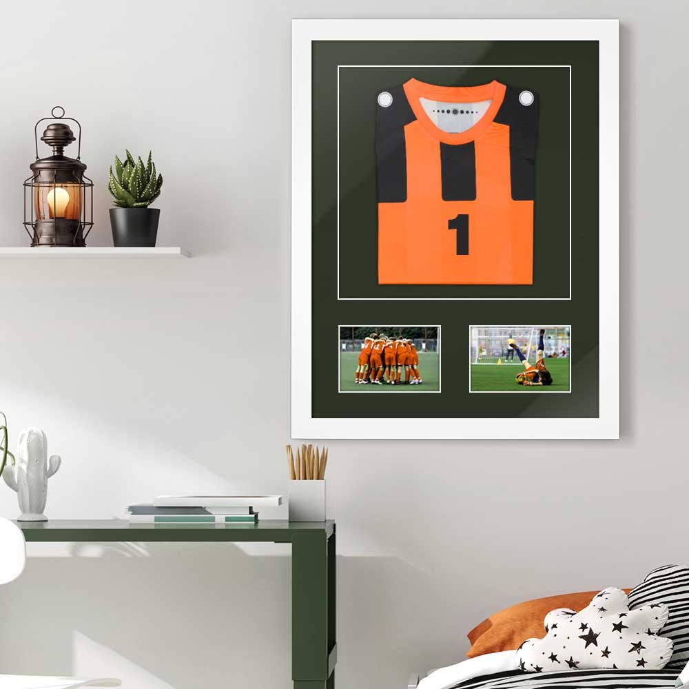 Bildershop-24 Bilderrahmen Trikotrahmen stabil RahmBig Weiß 50 X 70 cm Rahmen für Trikots, Sport Shirts + Passepartout Reinweiß