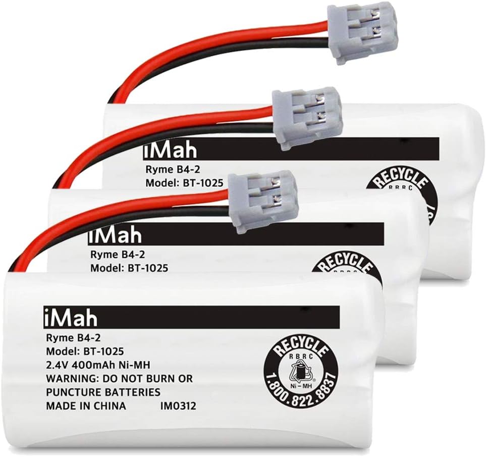 iMah BT-1025 BT-1021 Cordless Phone Battery Compatible with Uniden D1481 D1483 D1484-4 D1660 D1680 D1780 BT1021 BBTG0847001 BT1025 BT-1008, Pack of 3