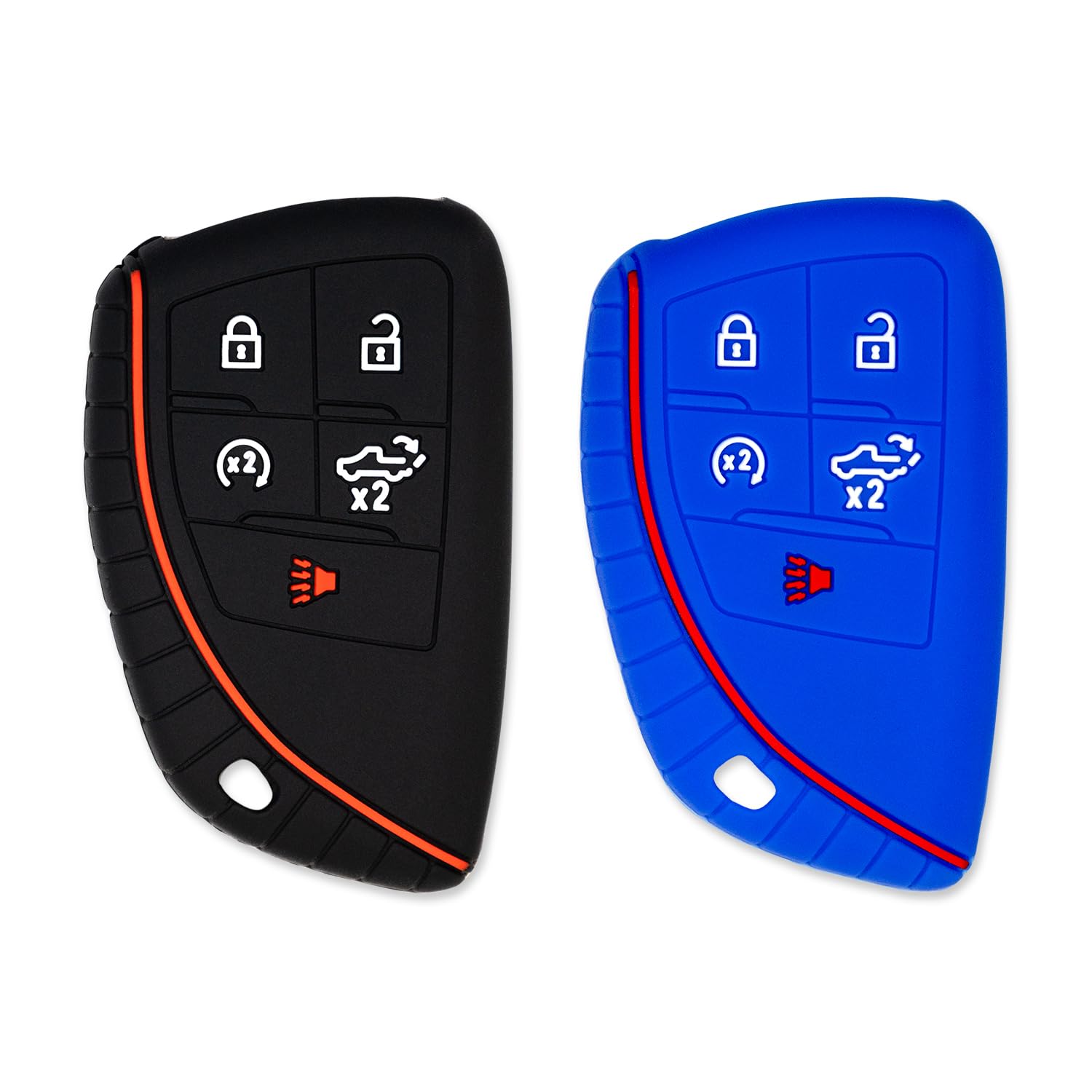 Aazon.co: RUNZUIE 2Pcs 5 Buttons Silicone Sart Key Fob For 2024 2023
