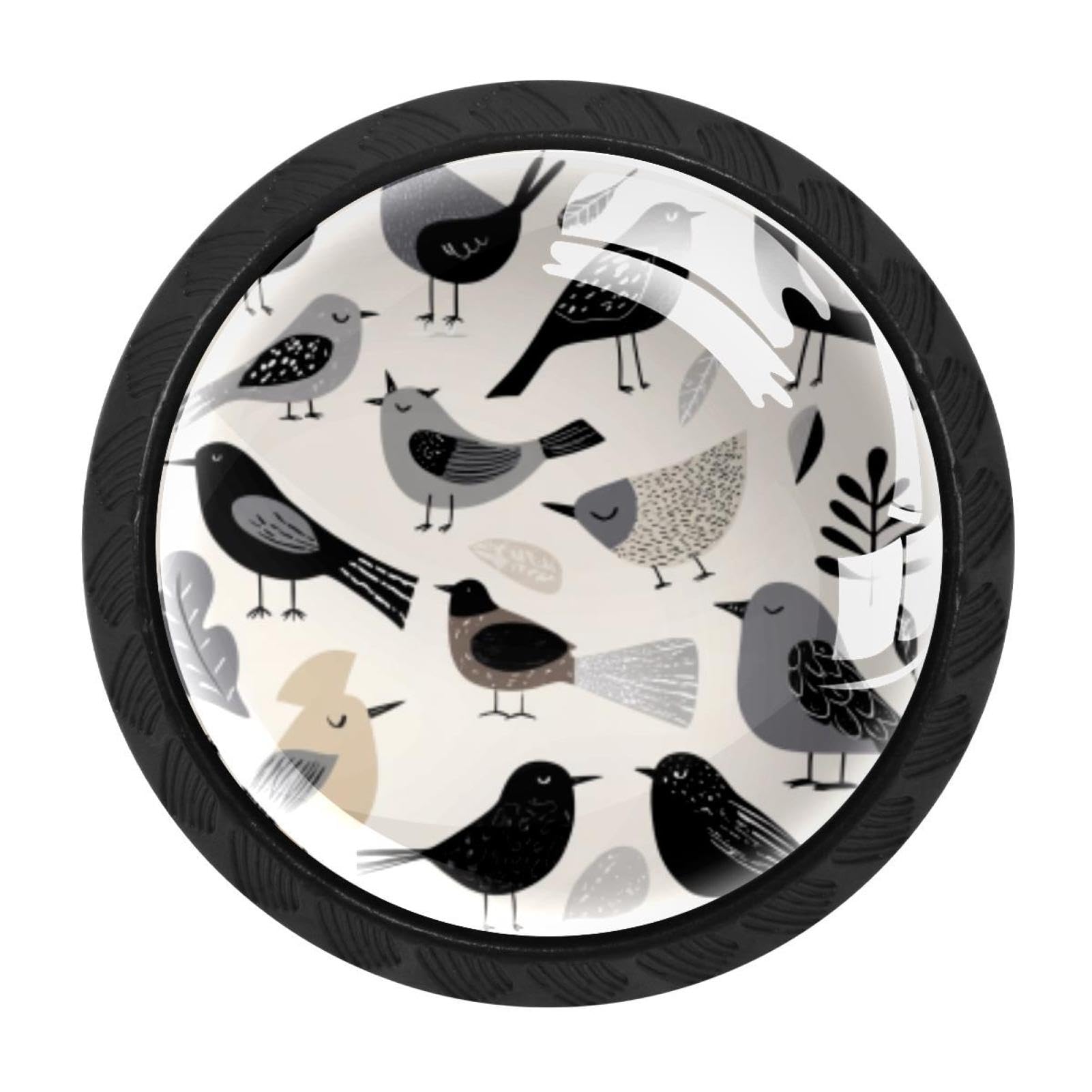 CHENZZZZ 4 Pack Abstract Birds (1) Drawer Knob Cabinet Hardware