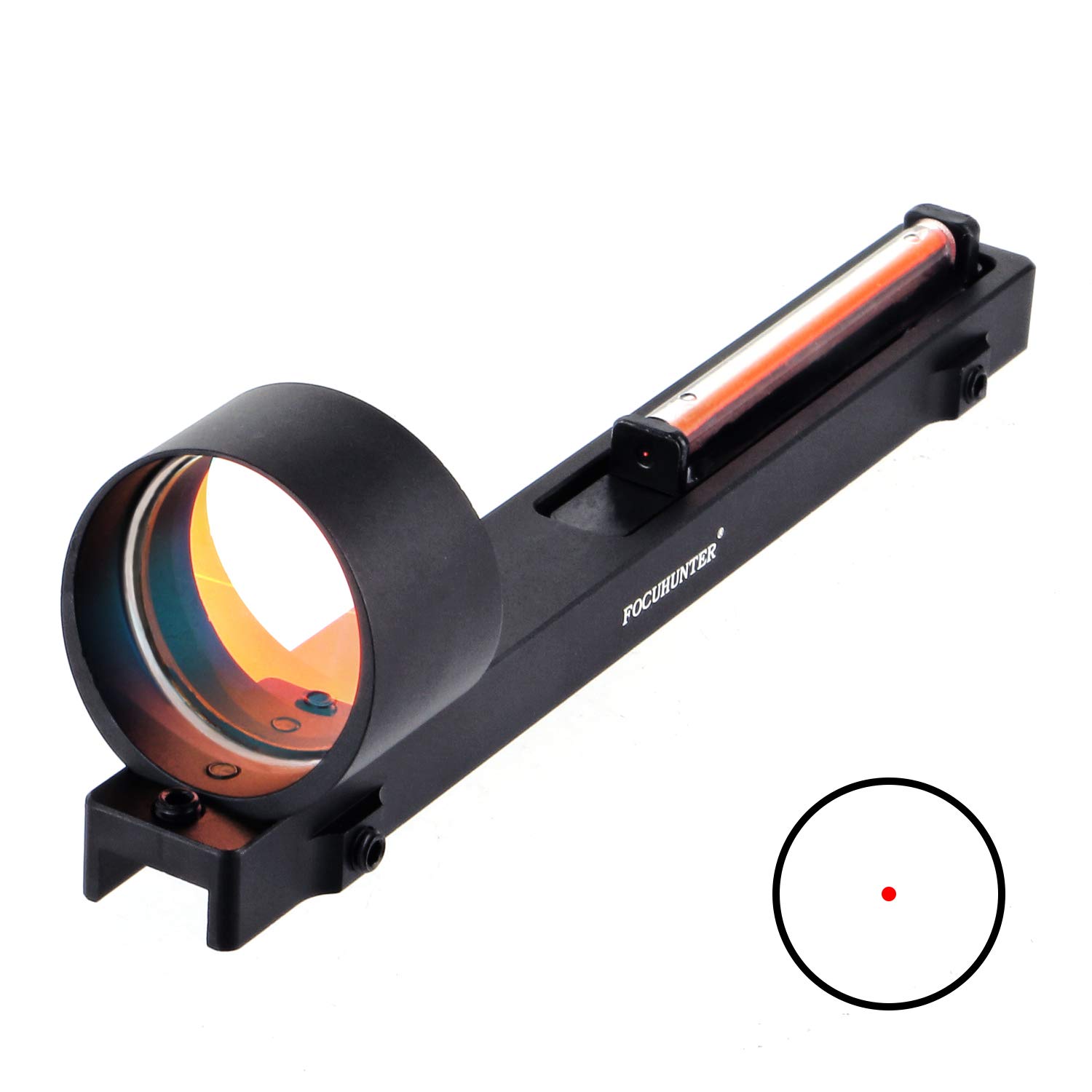 Mirino in fibra rossa 1x28mm Ottica tattica per tiro all'aperto Caccia Riflessione olografica Vista