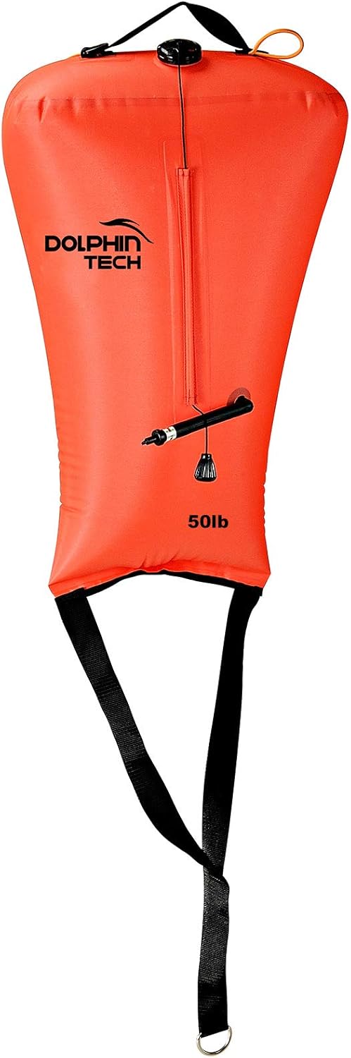 IST Dolphin Tech Lift Bag: Dump Valve, Self-Seal, Combo Oral/BCD Inflator