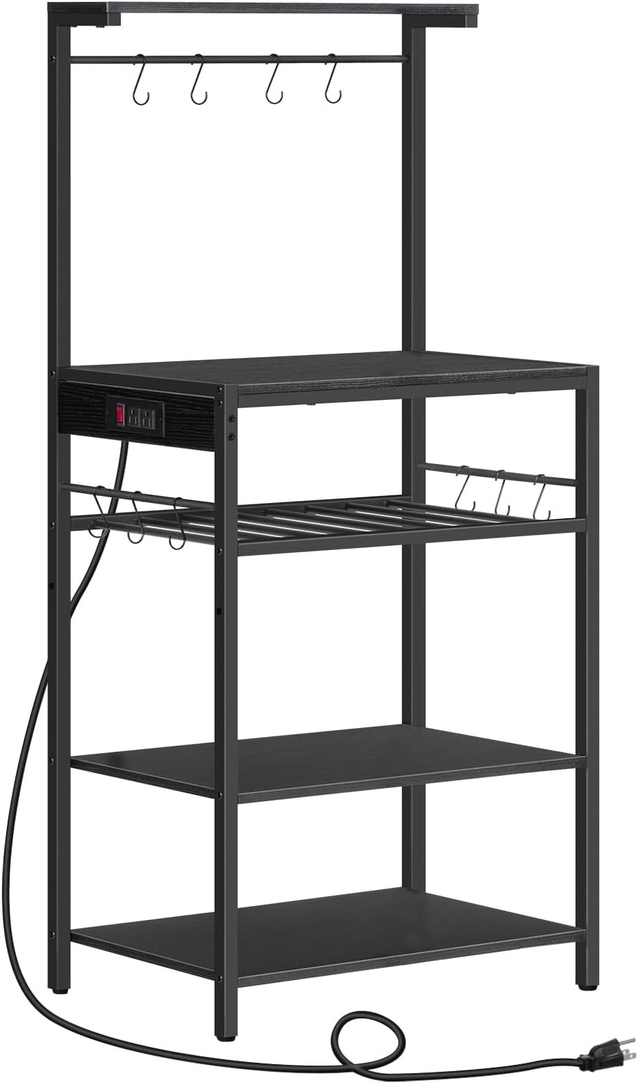 ODK Bakers Rack with Power Outlet, Coffee Bar with Storage