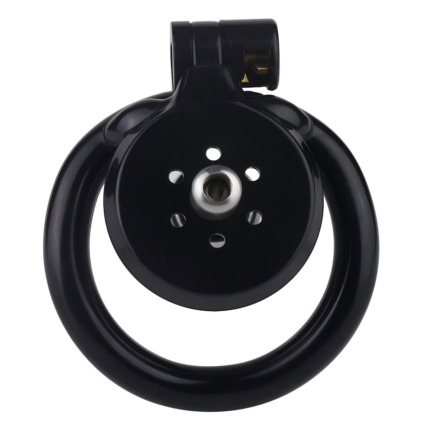 Cage Chastetée Plate avec Cathéter Cage de Chasteté pour Pénis avec 4 Anneaux Courbés Jouet Adulte Chastity Cage Inversée Légère avec Serrure Invisible pour le Bondage du Pénis de l'Homme (Black)