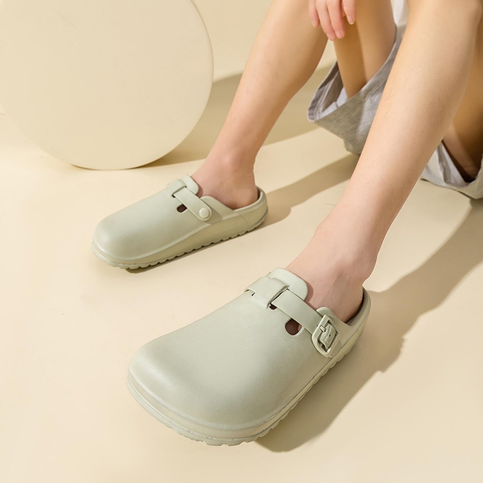 Damen Gartenschuhe Bequeme Leichte Clogs Pantoletten mit Druck-Design, für Küche, Garten, Innen & Außen