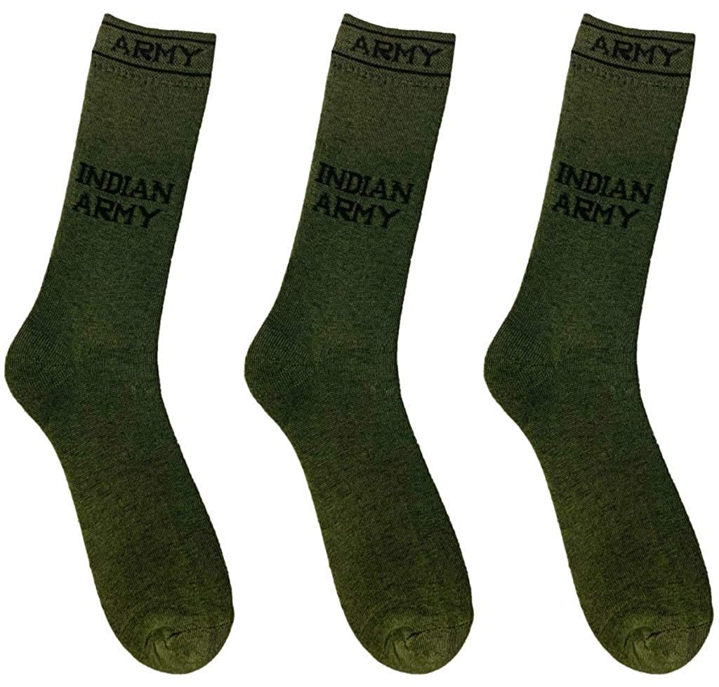 Cotson Men's Olive Green Cotton Army Full Length Socks (Pack of 3 Pairs)-image-36