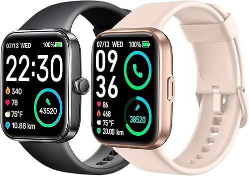 SKG Reloj inteligente para hombres y mujeres Android iPhone, reloj inteligente con Alexa incorporado y llamadas Bluetooth (responderhacer llamadas)