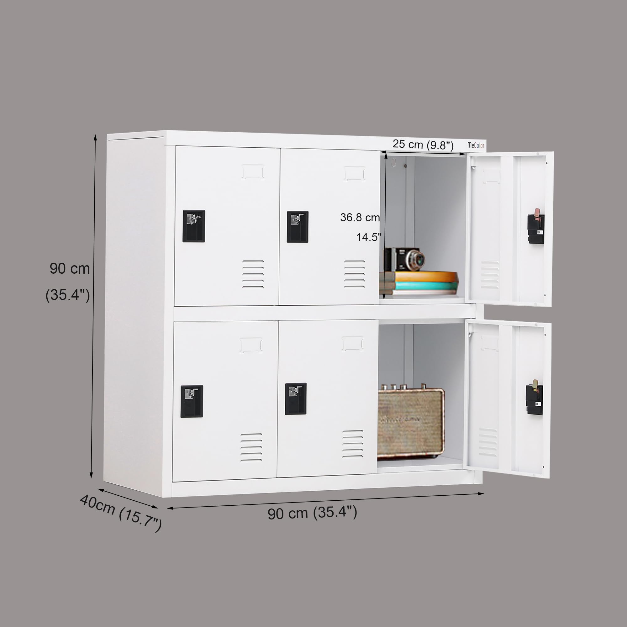 MECOLOR Kleiner Schrank mit 4,6 und 9 Türen für Mitarbeiter oder Büropersonal aus Metall für Zuhause, Supermärkte, Fitnessstudios, Einkaufszentren für Dokumente, Stoffe, Taschen