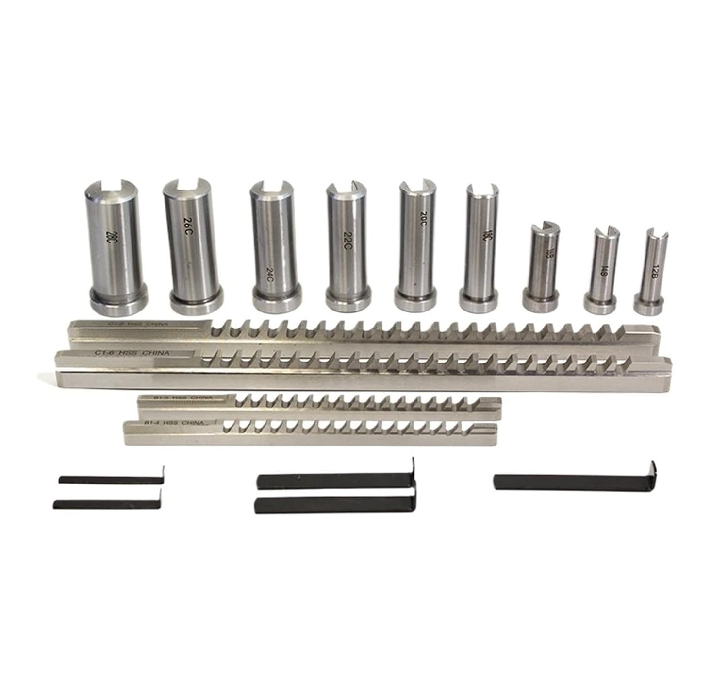 18PCS Push-Type Keyway Broach Metric Sized High Speed Steel Keyway Broaches for CNC Machine Heat Resistance