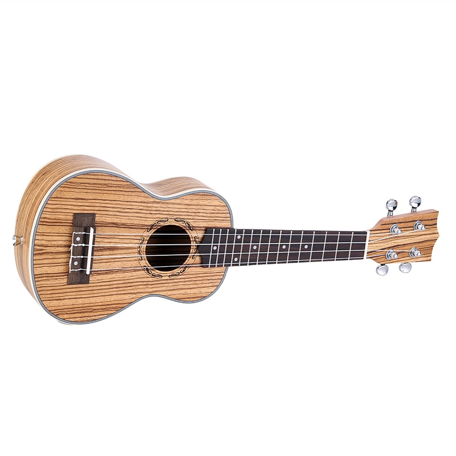 Ukulele 21 "Ukulele Acoustic Ukelele Zebrawood 15 Fret 4 String Ukulele 21" Strumento A Corda Musicali Concerto Ukulele