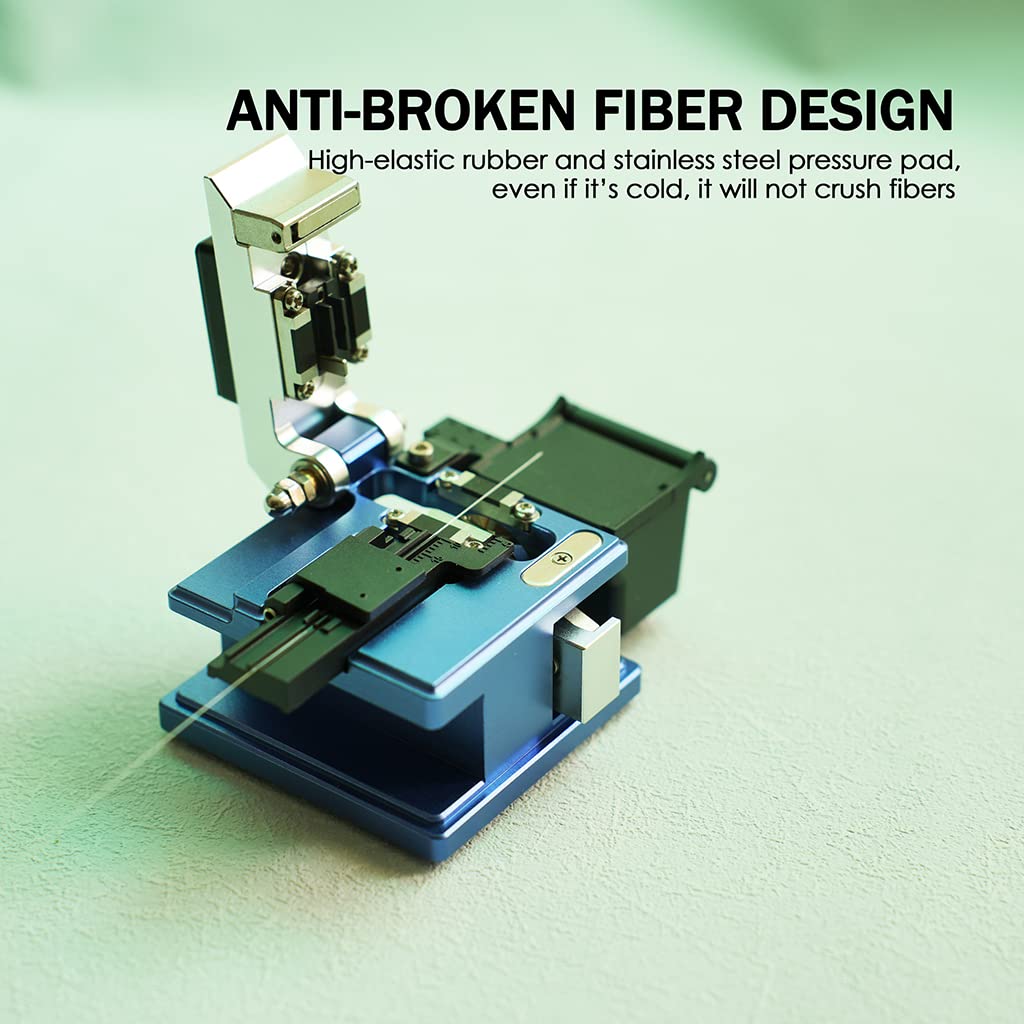T28 Cortador de fibra óptica Fiber Cleaver 24 Cleaving Spots un corte claro, cortador de fibra de vidrio de alta precisión con soporte 3 en 1 y guía deslizante de rebote automático