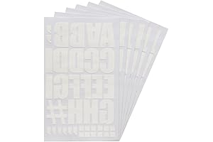 Magfok 2 Inch Iron on White Flock Cuttable Letters/Numbers, 6 Sheets