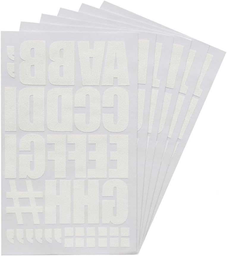 Magfok Iron on Flock Transfer Letters 2 Inch for Clothes Bags White, 6 Sheets (White)