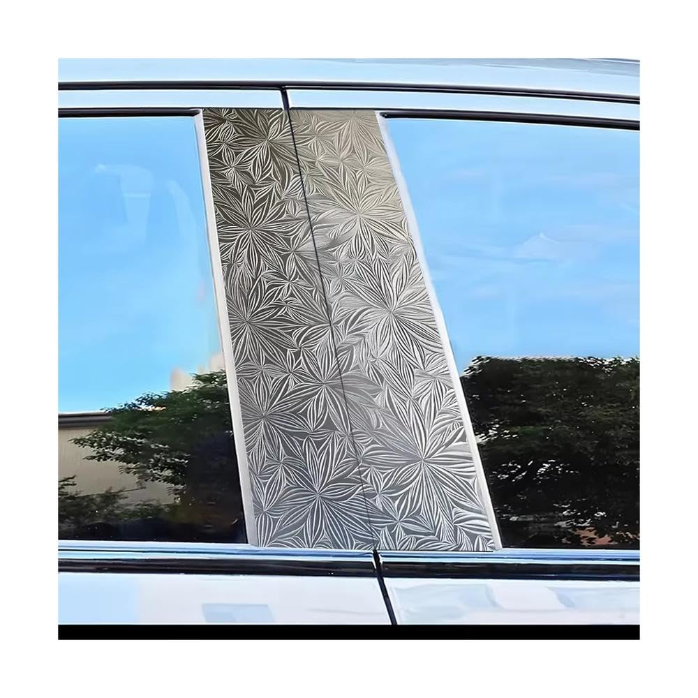 Bertdcx One Color Car Center Stickers Leaf Vein Flower B-Pillar Scratch Protection Auto Parts