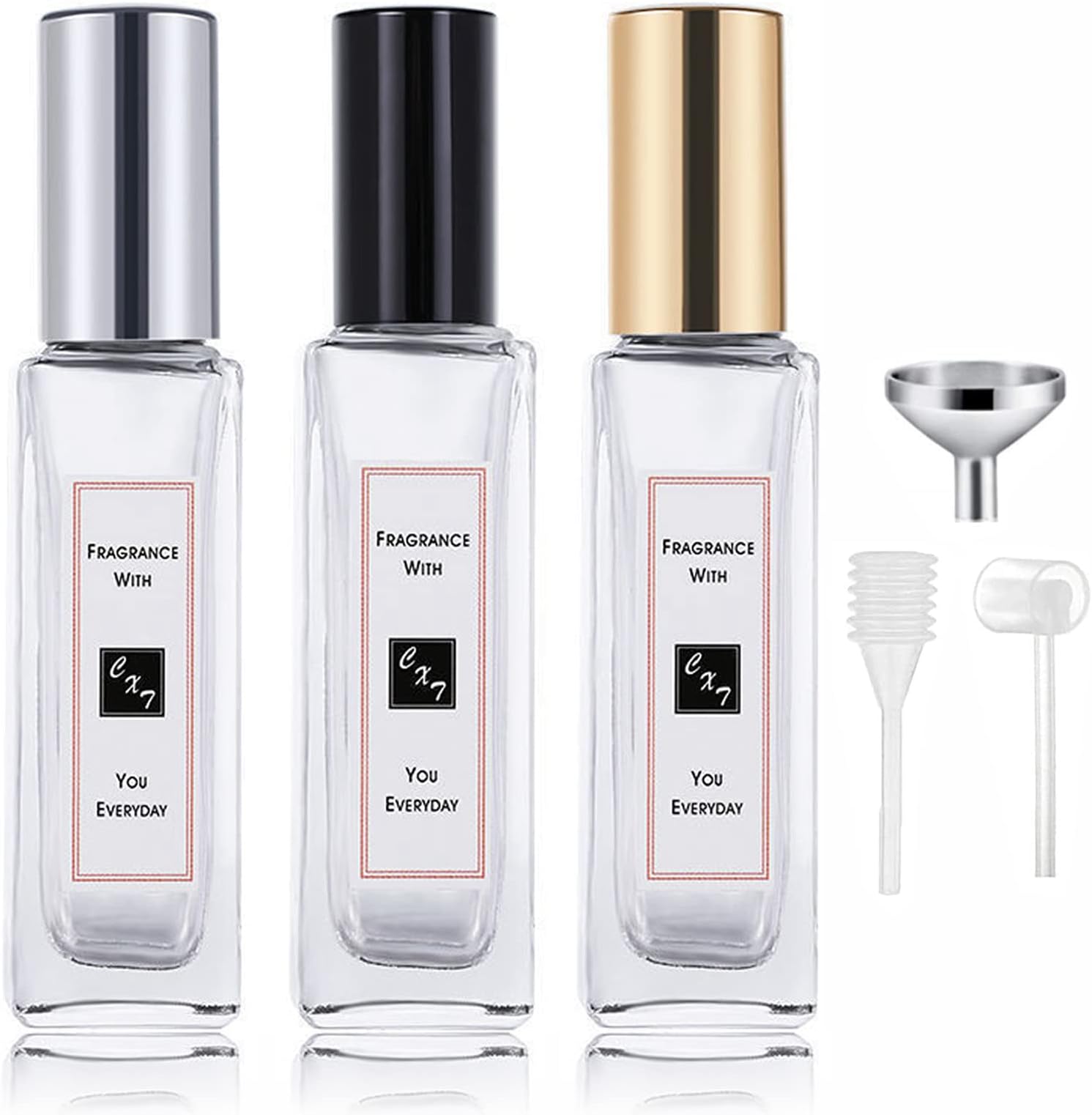 Perfume Atomiser Refillable, Travel Perfume Atomiser Bottle Mini Small Empty Spray Bottles Portable Glass Travel Perfume Pods Container For Perfume Travel Holiday (10 Ml/ 2 Packs) (3 PCS)