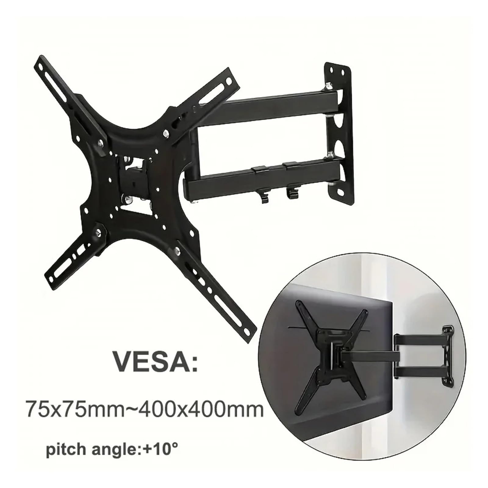 Staffa Da Parete Regolabile for Monitor LED LCD Da 32-55 Pollici, VESA Massimo 400x400 Mm