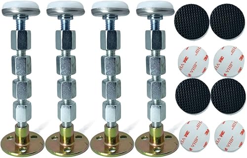 Juego de 4 16 tuercas herramienta ajustable antivibración topes de cabecera con almohadillas para muebles no más crujidos protege la pared de golpes