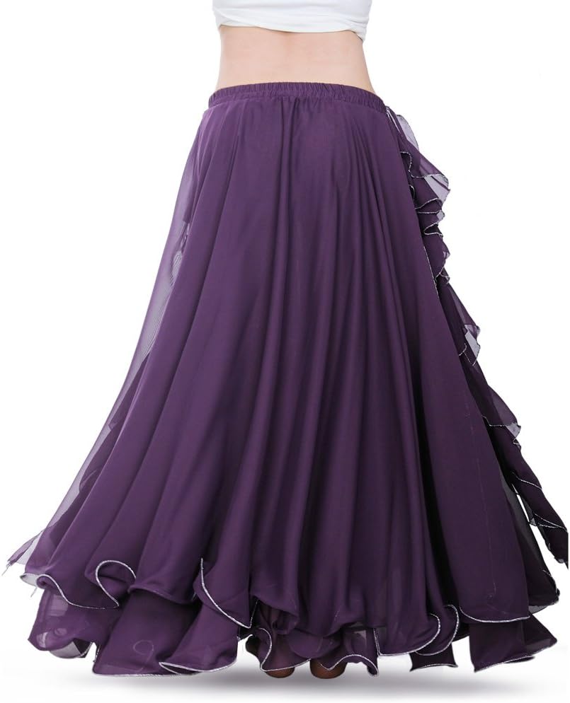 ROYAL SMEELA Chiffon Belly Dance Skirt Slit Bellydance Skirts Tribal Belly Dancer Costumes for Women Carnival Outfit - Image 3