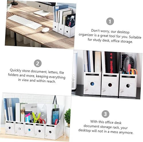 Miniatura 8 de 5pcs Document Rack File Holder Simple Desktop Storage Organizer Practical Office Desk Tray for Letters Magazines and File Folders with Creative