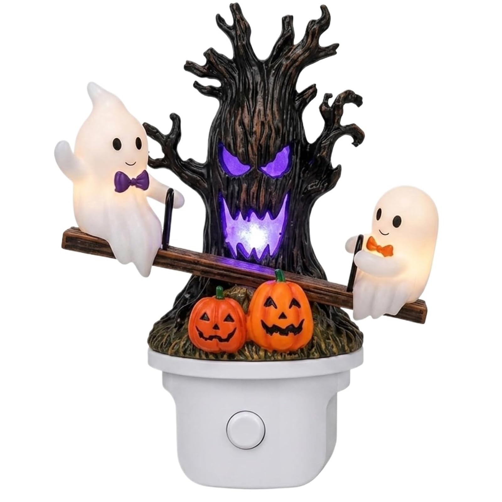 ANQKYO Animated Seesaw Ghosts Night Light Lighted Ghost On Seesaw Night Light, Animated for Halloween, 3D Glowing Ghosts Nightlight On The