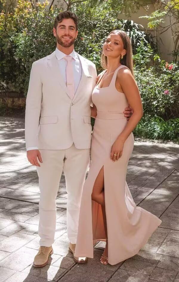 Linen Suit for Men Slim Fit Casual Men Suits 2 Piece Set Men's Linen Suit for Mens Summer Beach Wedding Prom Party Suits3