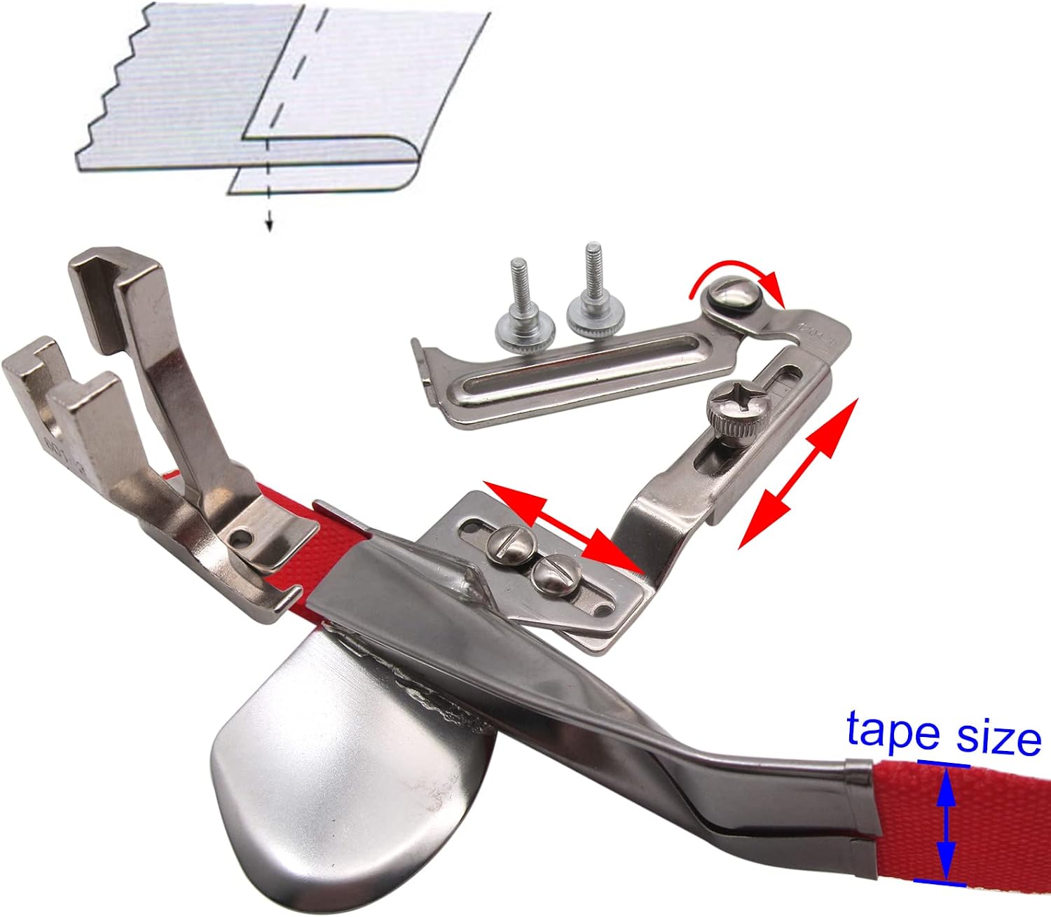 CKPSMS Brand -1SET Swing Away Single-Fold Binder Set #KP-19250 Compatible with/Replacement for JUKI Brand DU-141 DU-1181 CONSEW Brand 205RB (Tape Cut Size 3/4")