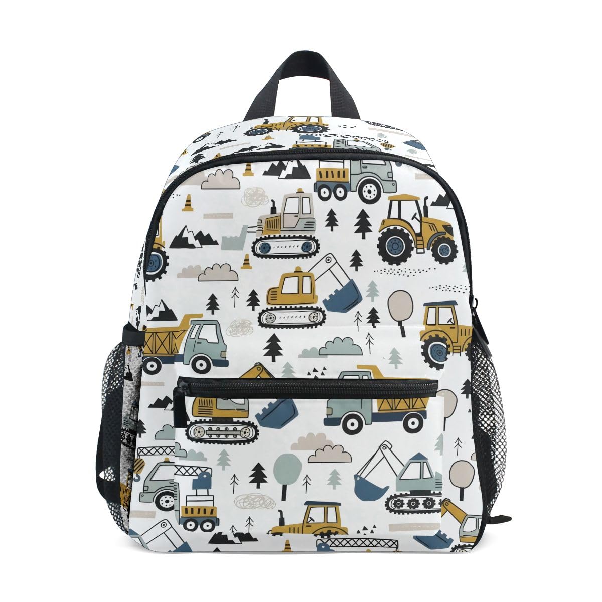 ZOEO Toddlers Backpack Truck Excavator Kids Bookbag for Boys Girls 3-7 Years Preschool Kindergarten Cute Mini Bags with Safety Leash Daypack