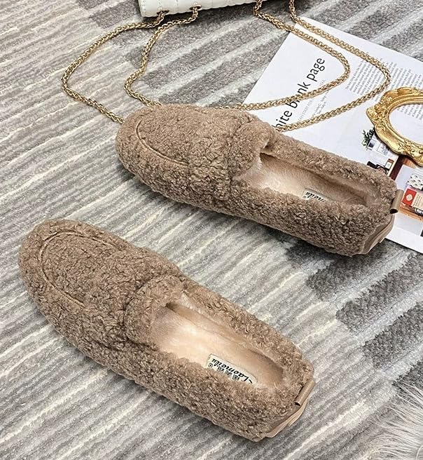 Womens Slippers Fuzzy Slip-on House Shoes Indoor Outdoor Slippers for Women
