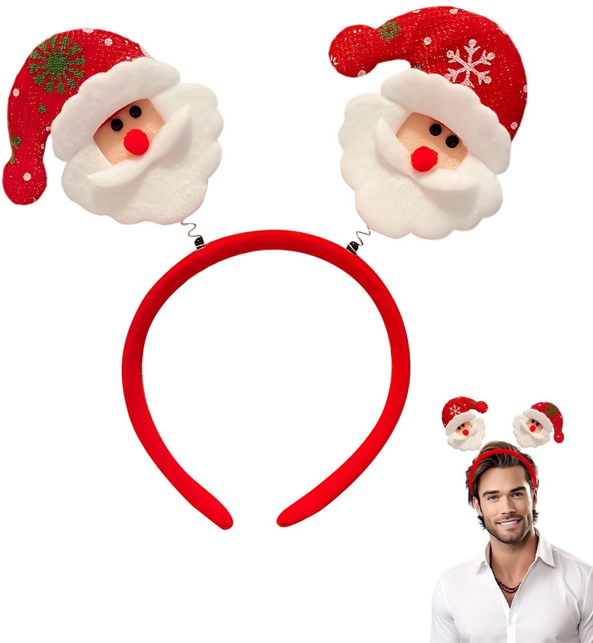 Gorbgle Christmas Headband, Large Red Bow Costume Headband for Women, Festive Xmas Hair Accessories for Party, Holiday
