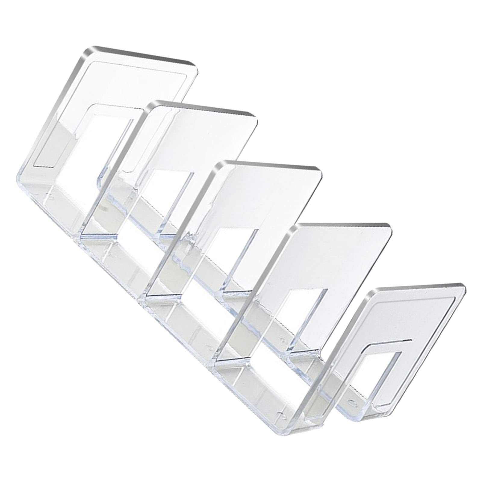 Acrylic Storage 2 Pack Clear Acrylic Magazine File Holders With Handles - Slim Vertical Desk Organizer Clear Storage Bins - View #5