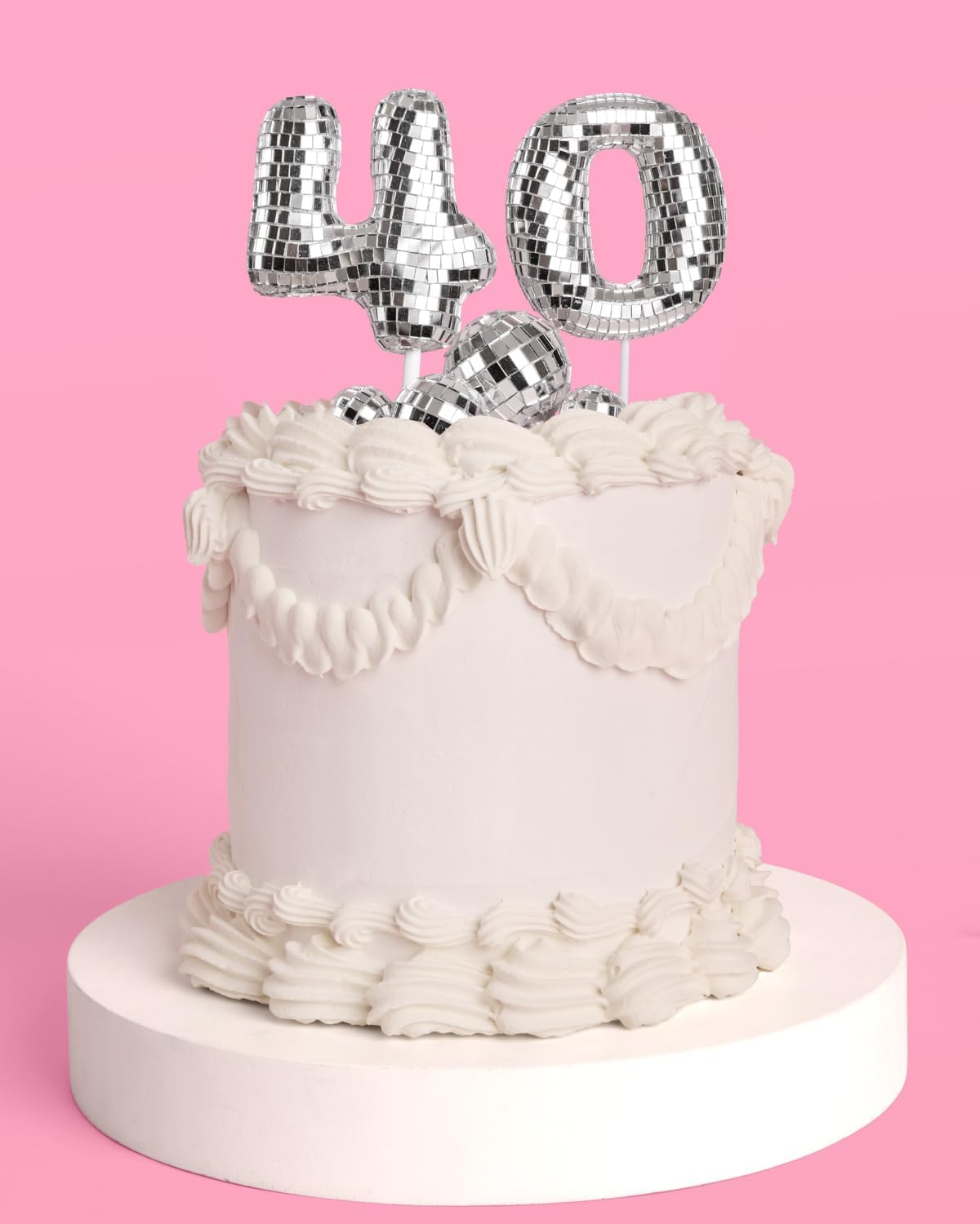 xo, Fetti 40th Birthday Disco Cake Topper - 6 pcs | Groovy Bday Party, Forty Supplies, Cute Boogie Decorations, 40 Dancing Queen