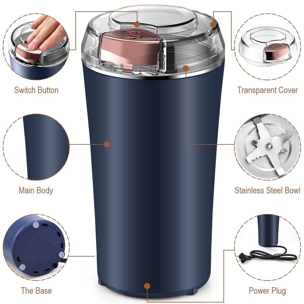 Electric Spice Grinder - Coffee Bean & Herb Grinder -3 Electric Spice Grinder - Coffee Bean & Herb Grinder -3