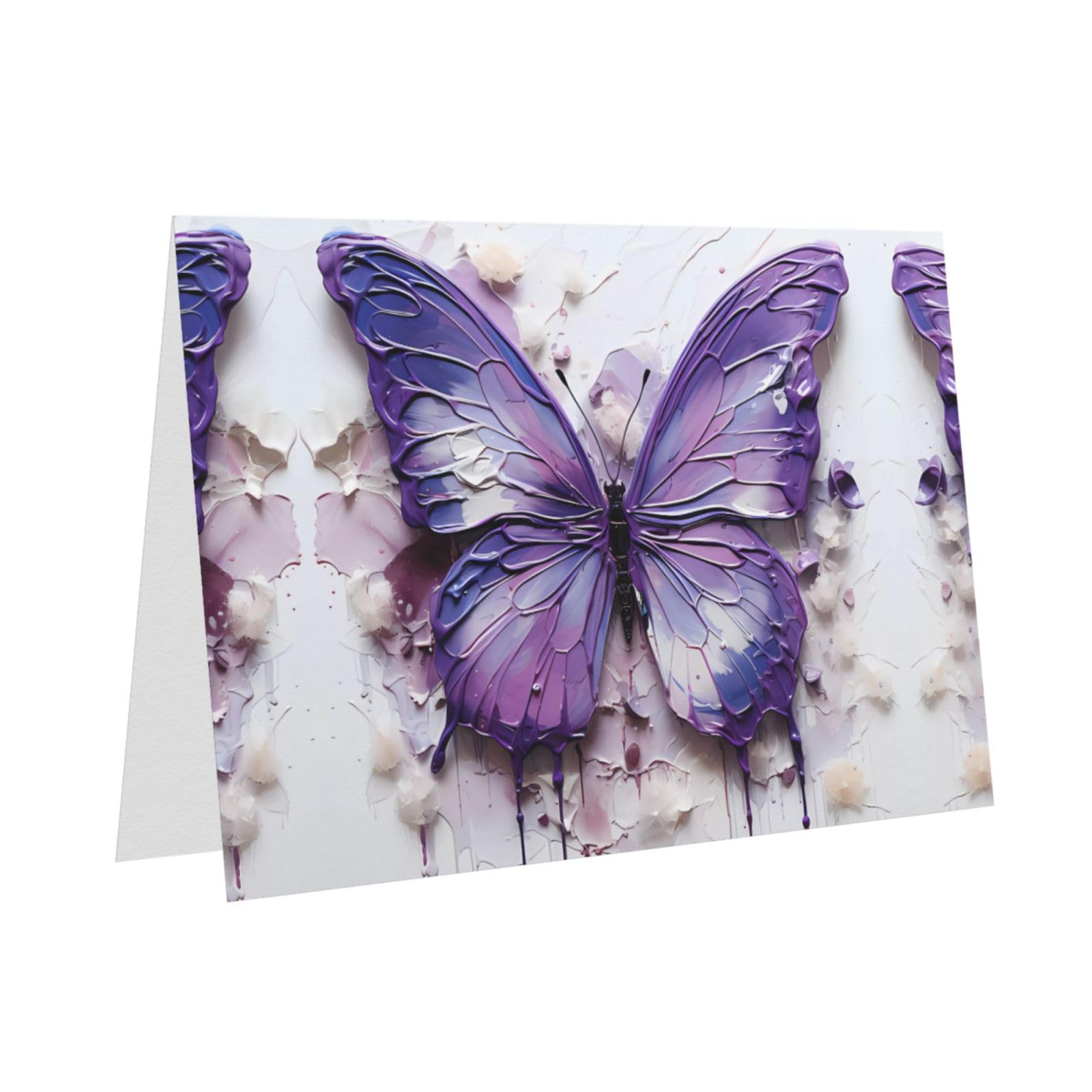 Biglietto Di Auguri Formato A4 Pieghevole, Con Farfalle, Elegante E Grande, 29,7x21 Cm, Made In Germany - 5