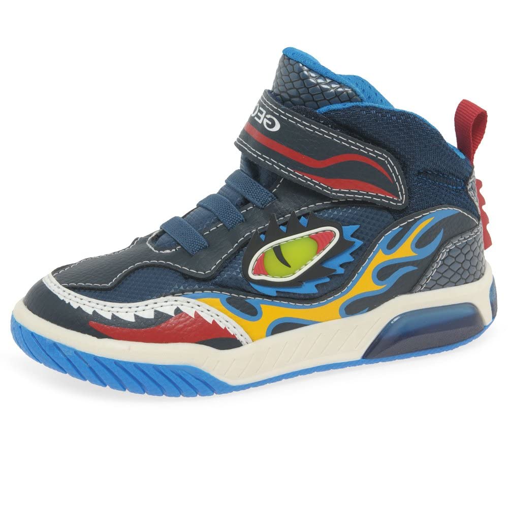 Geox Boy's J Inek Boy Sneakers, Navy Lt Blue, 11.5 UK