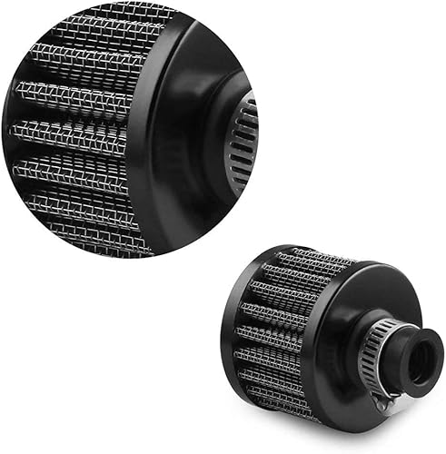 Miniatura 4 de Filtro de aire de 0.472 in Filtro de entrada de aire frío Filtro de entrada de aire Turbo Vent Filtro limpiador negro universal para coche y