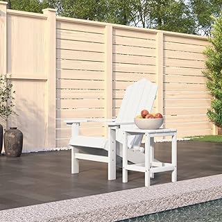 Lauuoeriau Hogar y jardín, silla Adirondack para muebles de jardín con mesa HDPE blanco