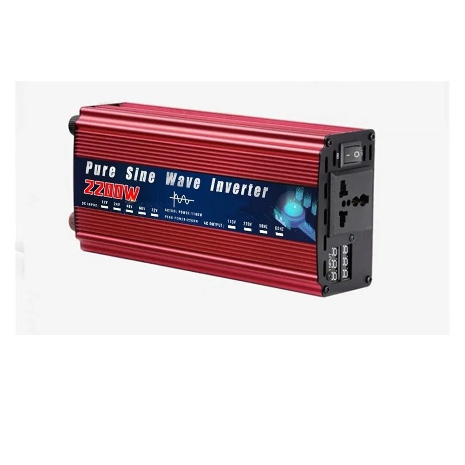 Inversor Corriente Convertidor Voltaje Portátil CC A CA 50 Hz/60 Hz para Coche Inversor Solar Onda Sinusoidal Pura 12 V 220 V 110 V 2000 W 4000 W 5000 W Convertidor(12V,220V 50HZ,2200W)