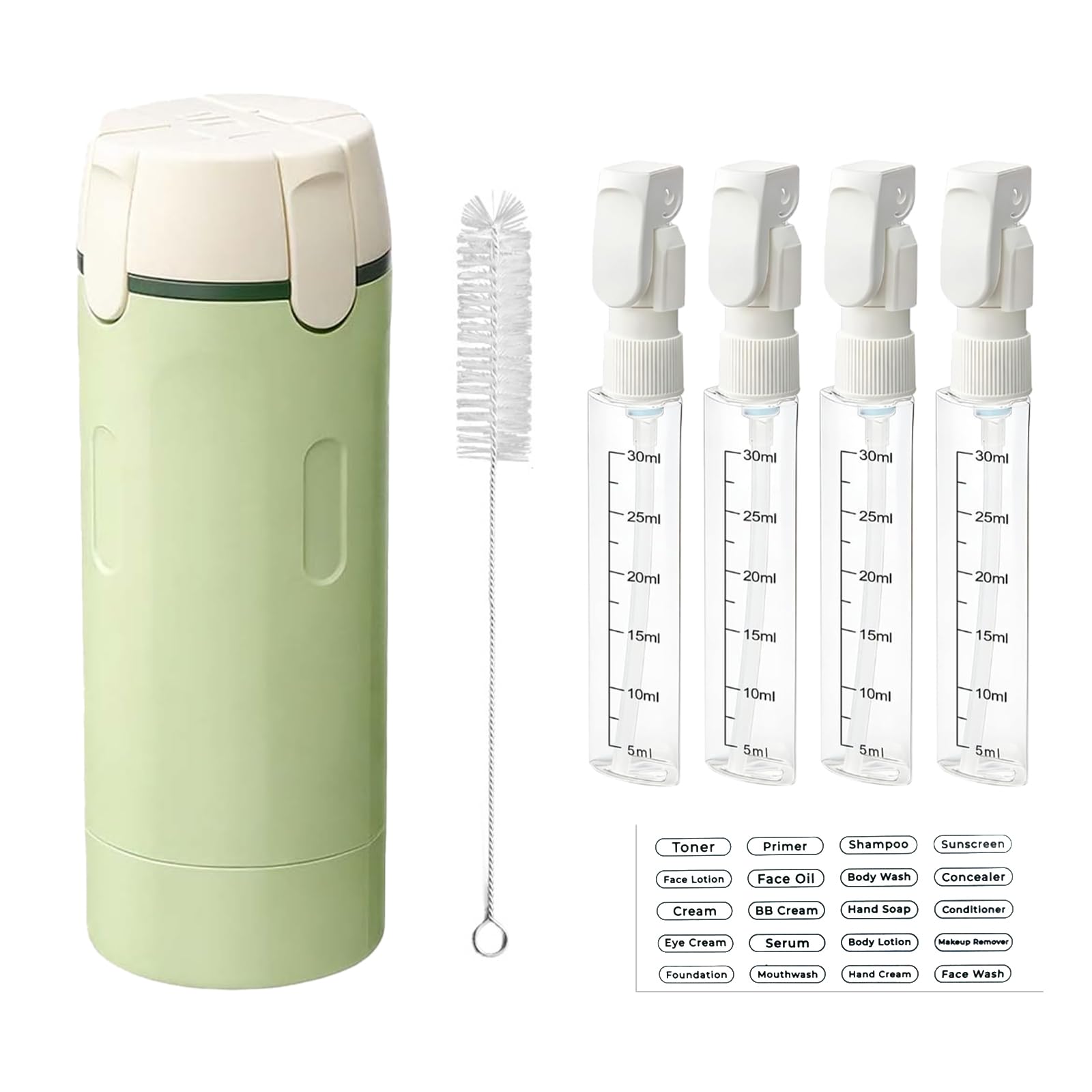 4 in 1 Travel Dispenser,Travel Shampoo and Conditioner Bottles,Refillable Leak Proof Containers Toiletries for Vacation and Business Travel 120ML - 2