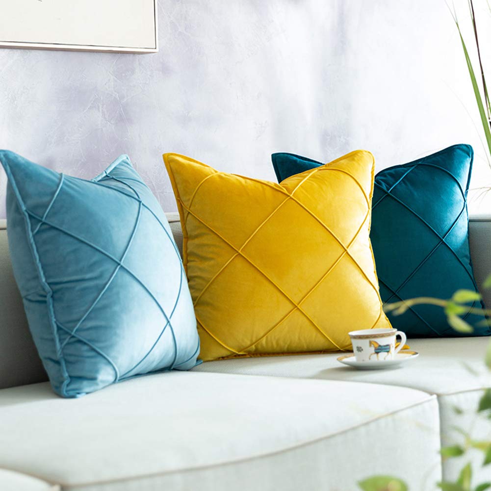lalaLOOM Set di 2 federe in velluto, per cuscini, con decorazione