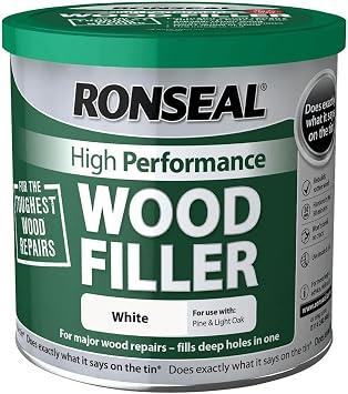 Ronseal RSLHPWFW37K High Performance Wood Filler, White, 3.7 kg