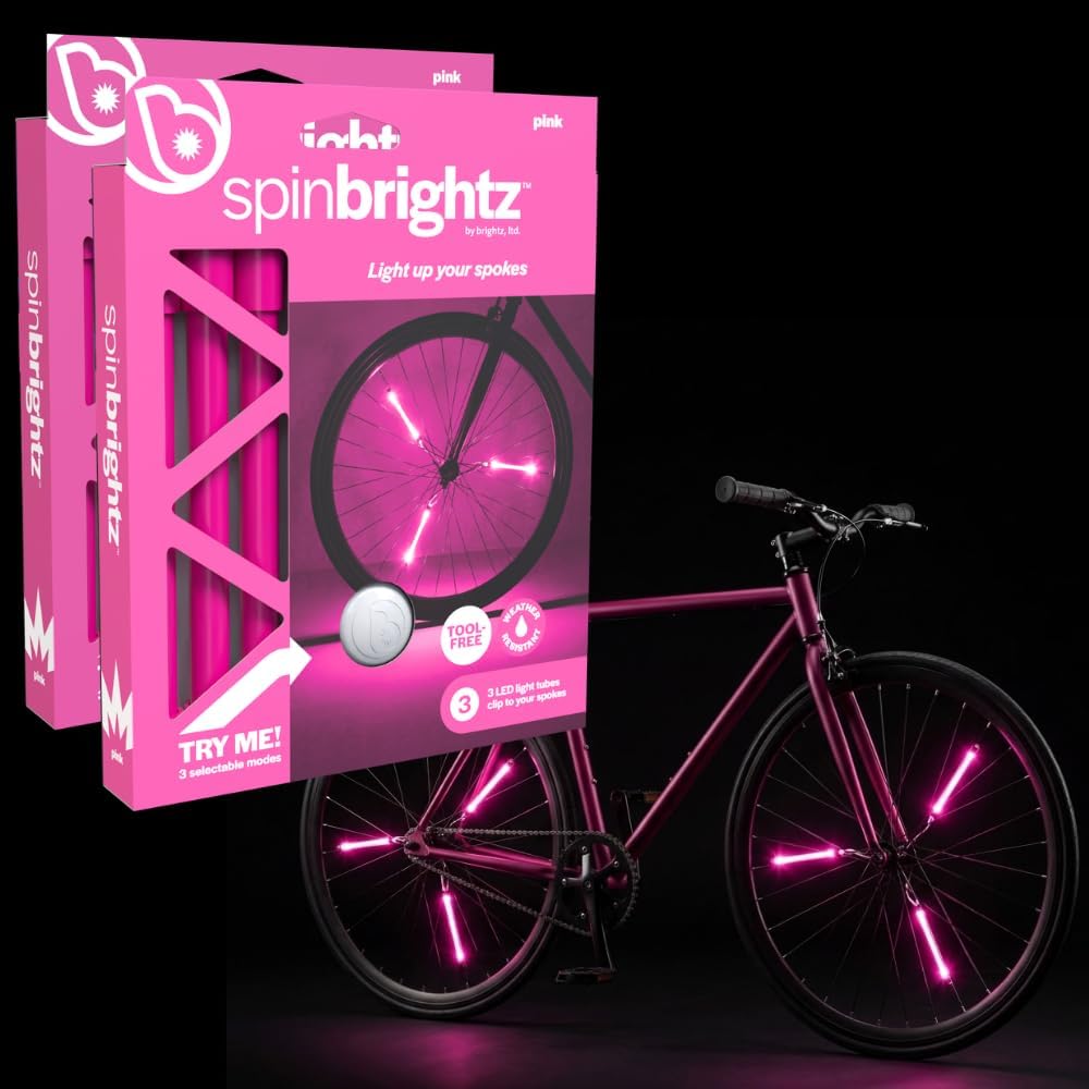 Brightz SpinBrightz LED Bike Spoke Lights, 2-Pack - Bike Wheel Lights for Kids & Adults - Clip-On Bicycle Spoke Light - Weather Resistant - Batteries Included