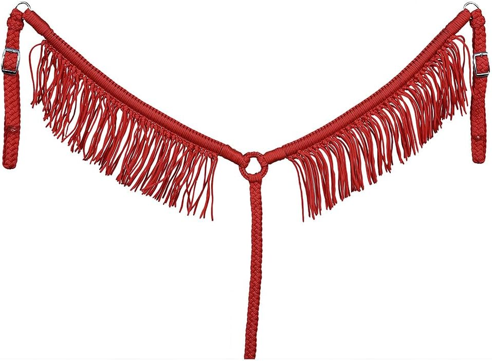 HILASON Horse Breast Collar – Flat Braided Paracord with Fringes
