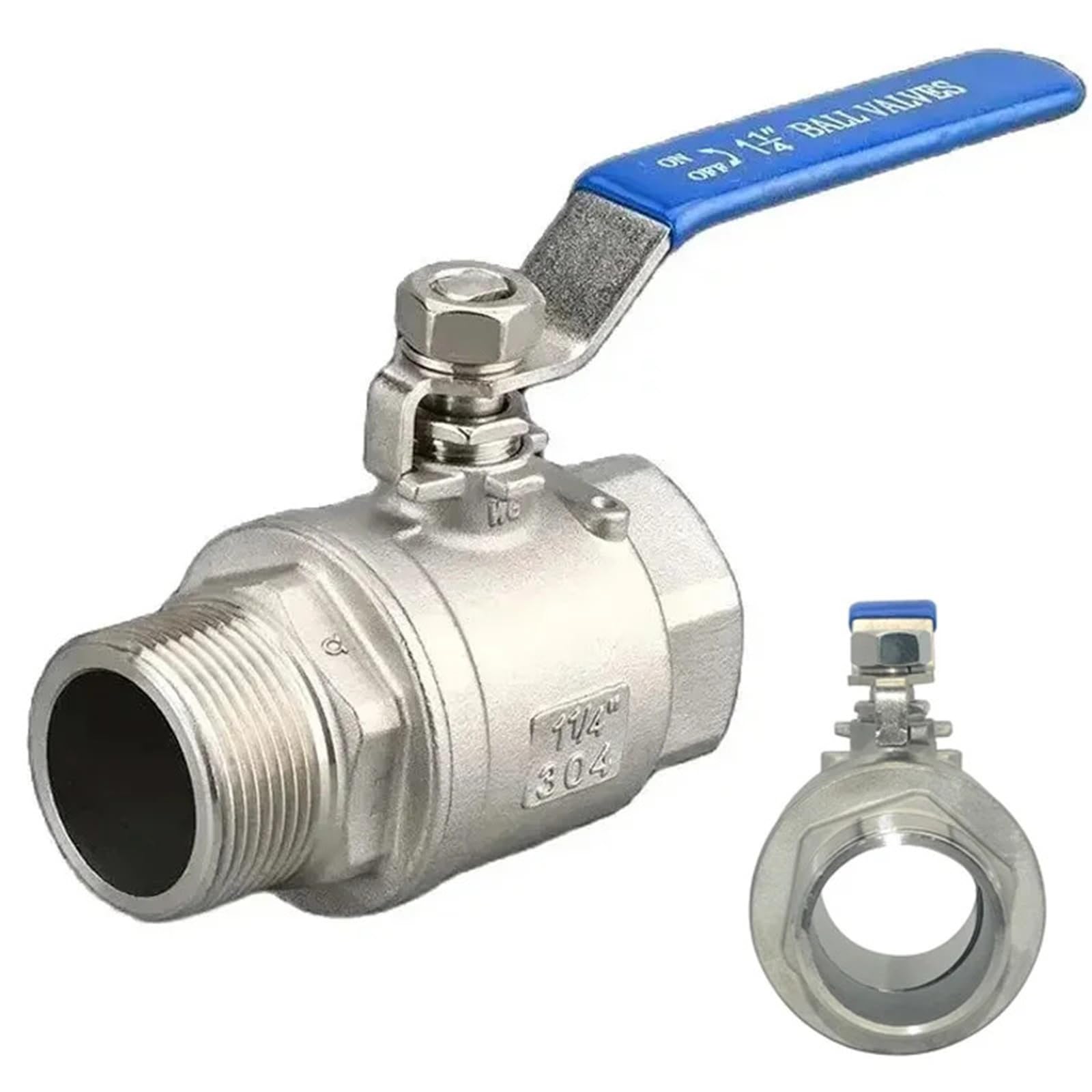 Vanne sphérique inox 304 femelle mâle 3/4 pour stopper fuites eau gaz