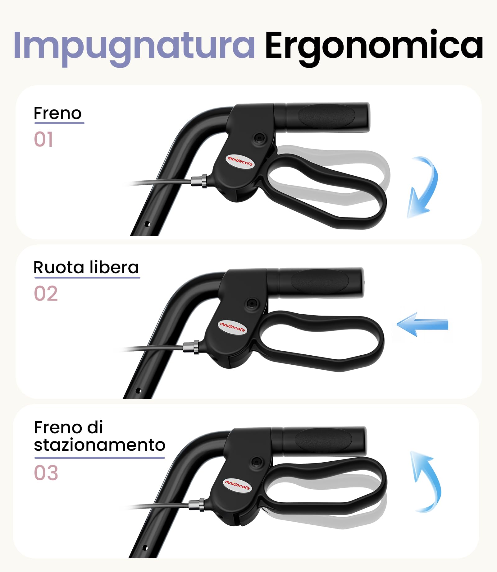 Deambulatore per Anziani con Seduta, Girello Pieghevole con Seduta, Deambulatore da Interno ed Esterno, Rollator a 4 Ruote con Manubrio Regolabile in Altezza, Ruote 8" Tutto Terreno, Argento Stellare